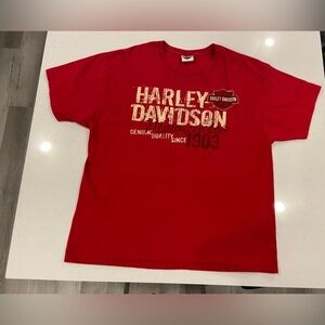 Red Harley Davidson Tee Shirt Size X-Large